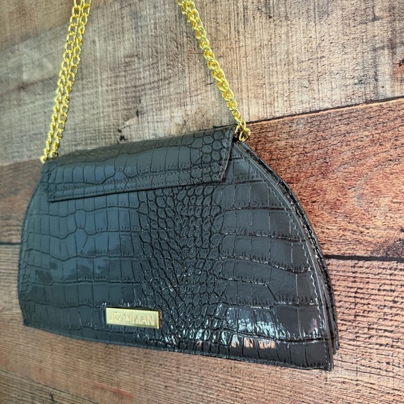 NWOT Joy & Iman Snakeskin Print Shoulder/Clutch/Crossbody Chain bag - Picture 2 of 10